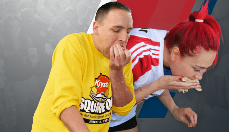 An image showing the Nathan's Hot Dog Eating Contest