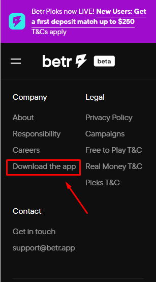 Betr iOS app